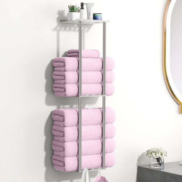 PET SUPPLY PLUS INC Towel Storage For Bathroom With 6 Hooks,Towel Racks
